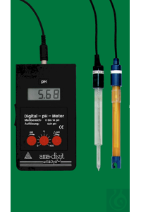 pH-Meter ad 140 ph, 0-14:0,01pH, with standard electrode 121x12mm, 2 plastic bottles a 100ml for...
